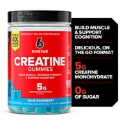 Six Star Pro Nutrition Creatine 5g Gummies, Blue Raspberry, 20 Servings