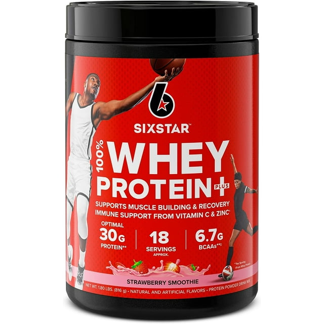 Six Star Elite Series 100% Whey Protein Plus Strawberry Smoothie 1.8lbs US