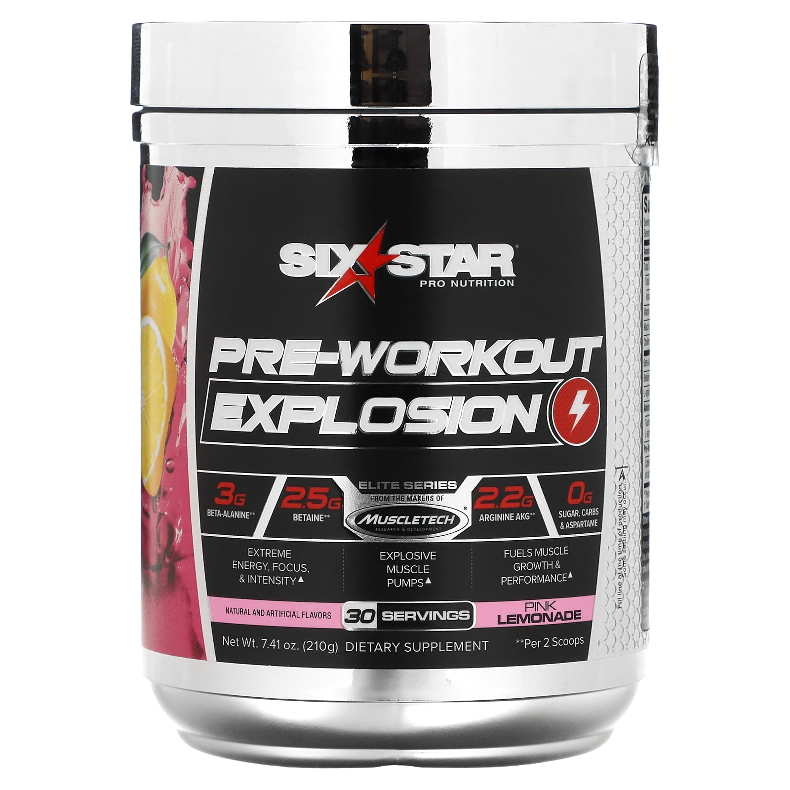 Six Star Pre Workout PreWorkout Explosion Pre Workout Powder for Men & Women PreWorkout Energy Powder Drink Mix Sports Nutrition Pre-Workout Products Pink Lemonade (30 Servings)