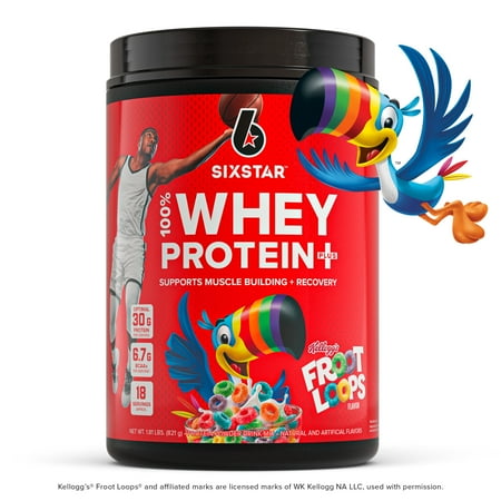 Six Star Pro Nutrition 100% Whey Protein Plus Powder, Kellogg's Froot Loops 1.8 lbs