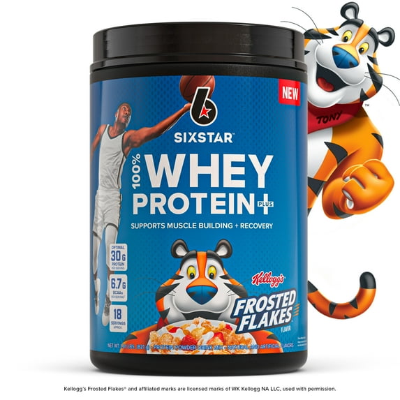Six Star Pro Nutrition 100% Whey Protein Plus Powder, Kellogg's Frosted Flakes 1.8 lbs