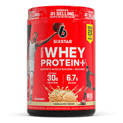 Six Star Pro Nutrition 100% Whey Protein Powder Plus, 30g Protein, Vanilla Cream, 1.81 lbs