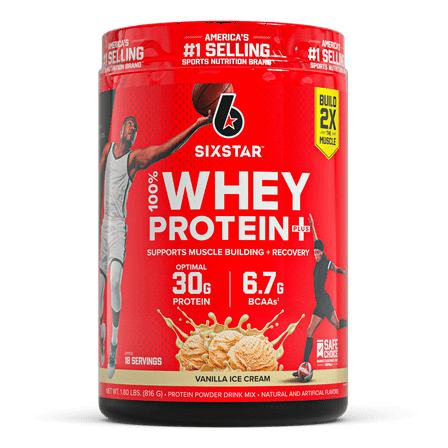 Six Star Pro Nutrition 100% Whey Protein Powder Plus, 30g Protein, Vanilla Cream, 1.81 lbs