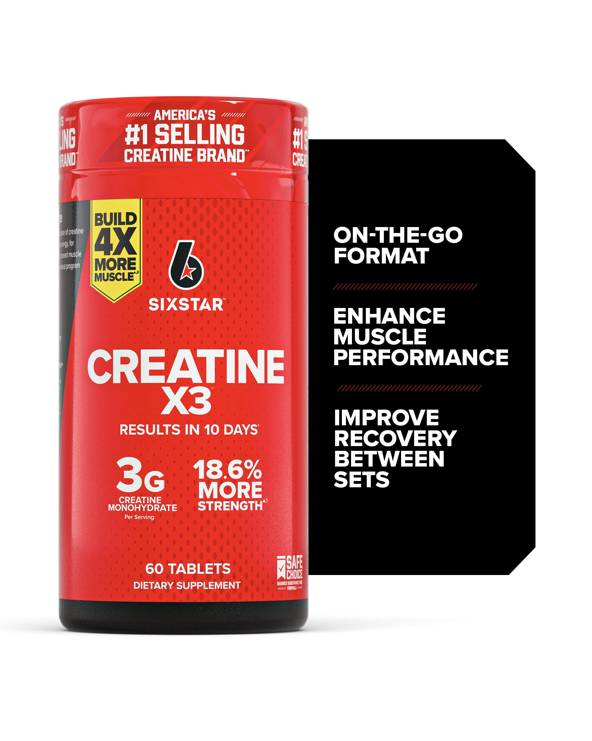Six Star Pro Nutrition Creatine Caplets, 60 Ct