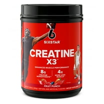 Six Star Pro Nutrition Creatine X3 BCAA Amino Acid Blend Powder, Fruit Punch, 2.18 lbs, 30 Servings