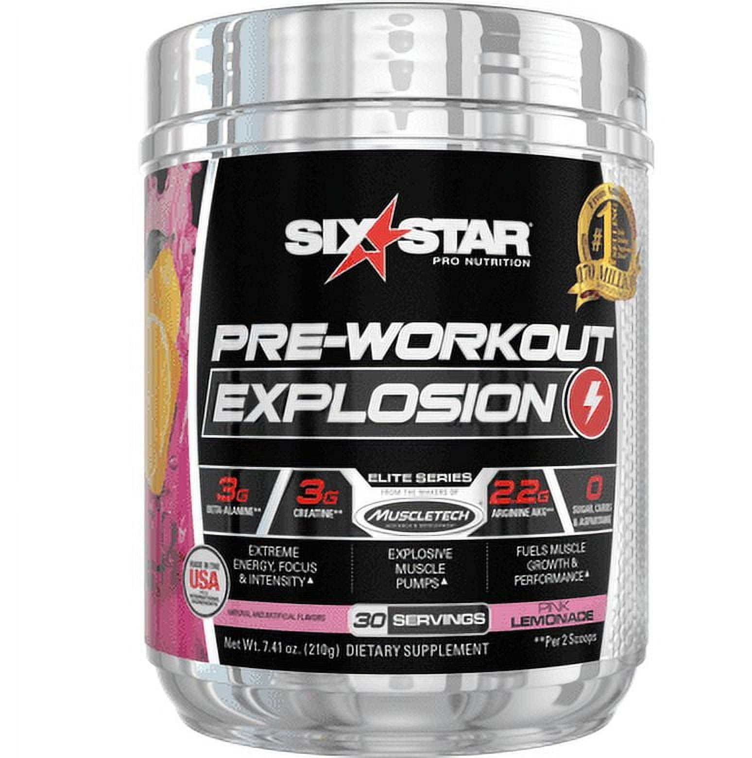 Six Star Pro Nutrition Explosion Pre-Workout Powder Pink Lemonade, 30 Servings