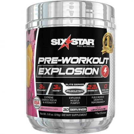 Six Star Pro Nutrition Explosion Pre-Workout Powder Pink Lemonade, 30 Servings