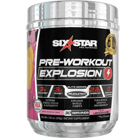 Six Star Pro Nutrition Explosion Pre-Workout Powder Pink Lemonade, 30 Servings