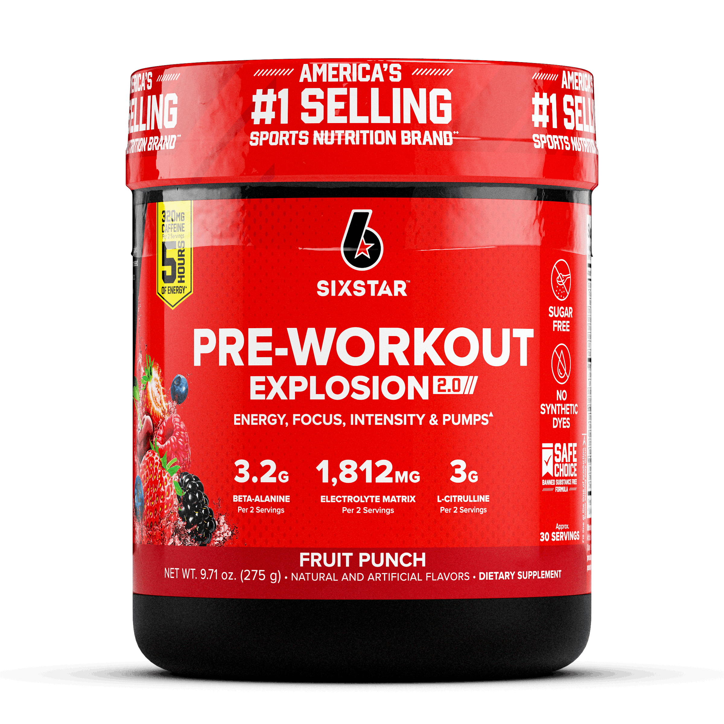 Six Star Pro Nutrition Pre-Workout Powder Explosion 2.0, 9.52 oz