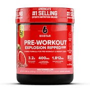 Six Star Pro Nutrition Pre-Workout Powder Explosion Ripped 2.0 Electrolyte Matrix, Watermelon, 8.09 oz