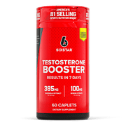 Six Star Testosterone Booster Caplets, 386 mg Rhodiola Extract, 60 Ct, 30 Servings