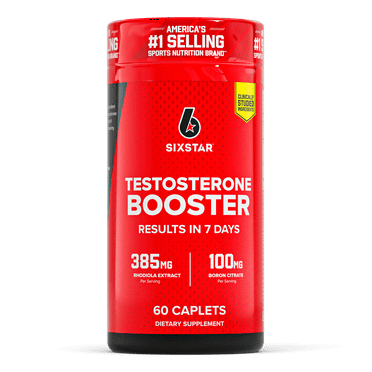 Six Star Testosterone Booster Caplets, 386 mg Rhodiola Extract, 60 Ct, 30 Servings