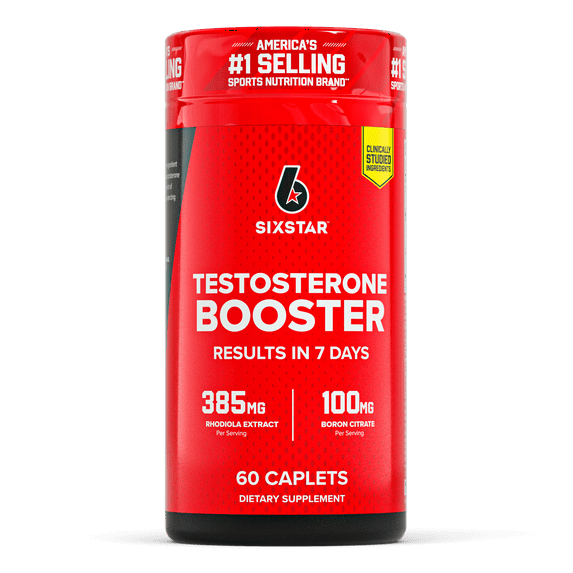 Six Star Testosterone Booster Caplets, 386 mg Rhodiola Extract, 60 Ct, 30 Servings