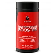 Six Star Testosterone Booster Caplets, 386 mg Rhodiola Extract, 60 Ct, 30 Servings