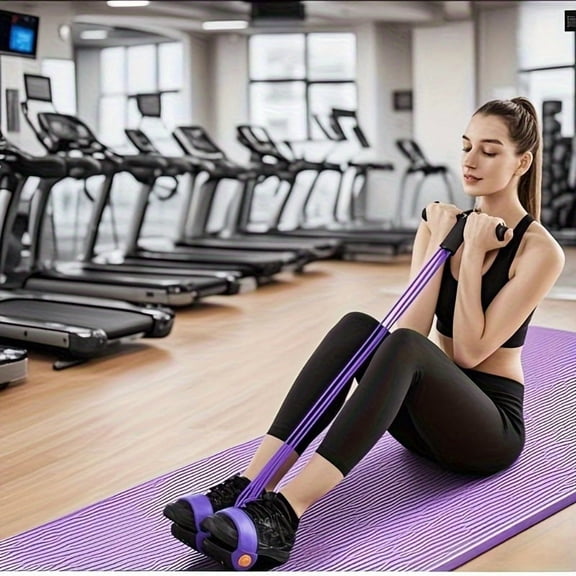 Six-Tube Upgraded High-Tension Resistance Band - Ergonomic Design, Durable Purple Resistance Band, Suitable for Home Gyms, Cardio Workouts, Strength Training