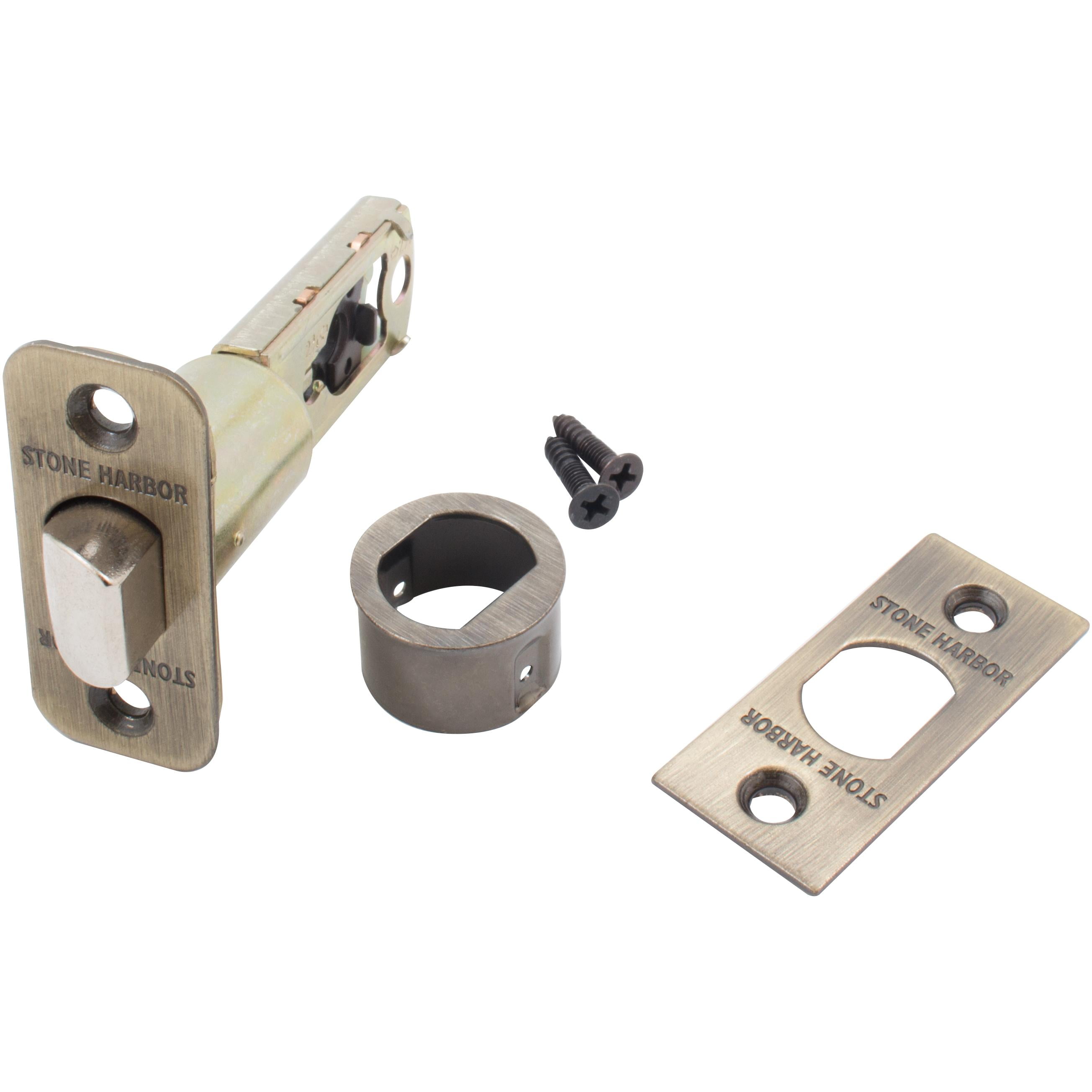 Stone Harbor Drive-in Adjustable Latch Replacement – Satin Nickel Finish, Fits Beaverton, Chatham, Memphis & Other Interior Locks