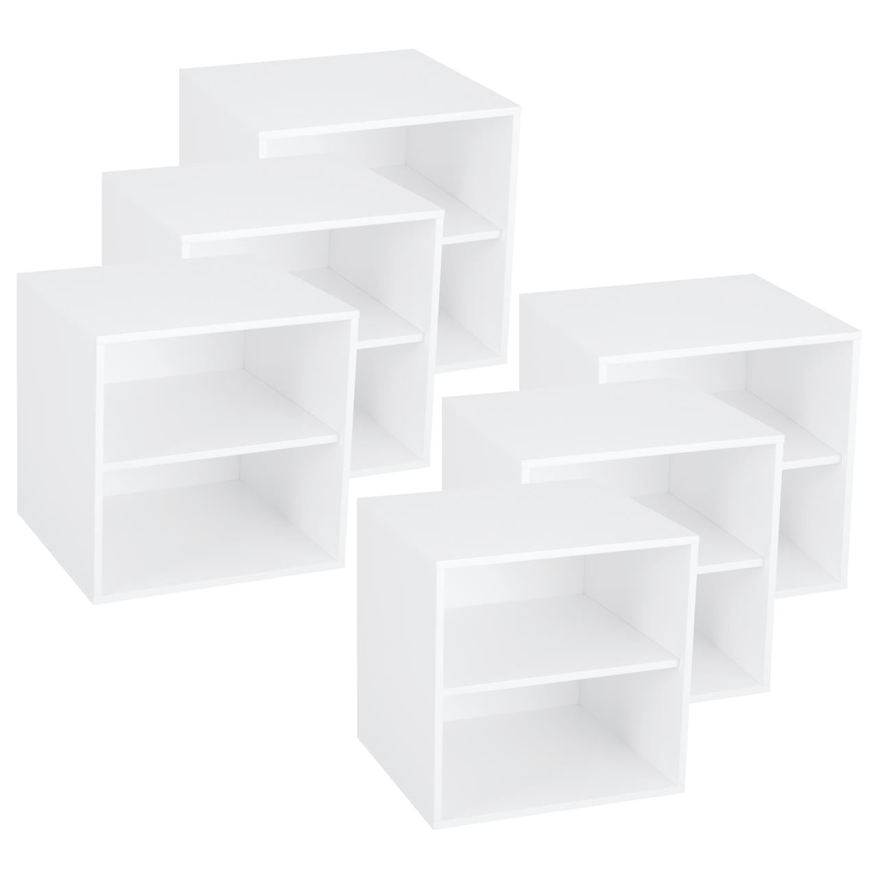 Simply Tidy 6-Pack White Modular Storage Shelves Organizers with