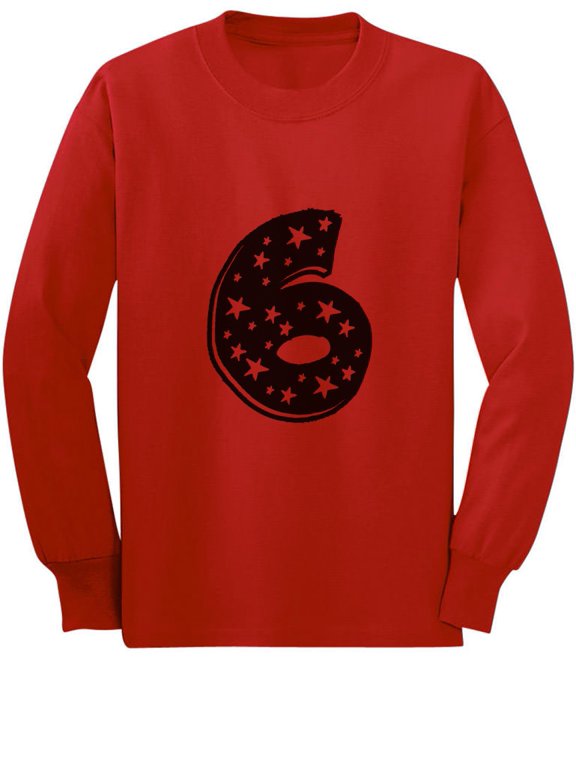 Six Years Old Birthday Gift Idea - I'm 6 Superstar Long sleeve kids T-Shirt 5/6 Red