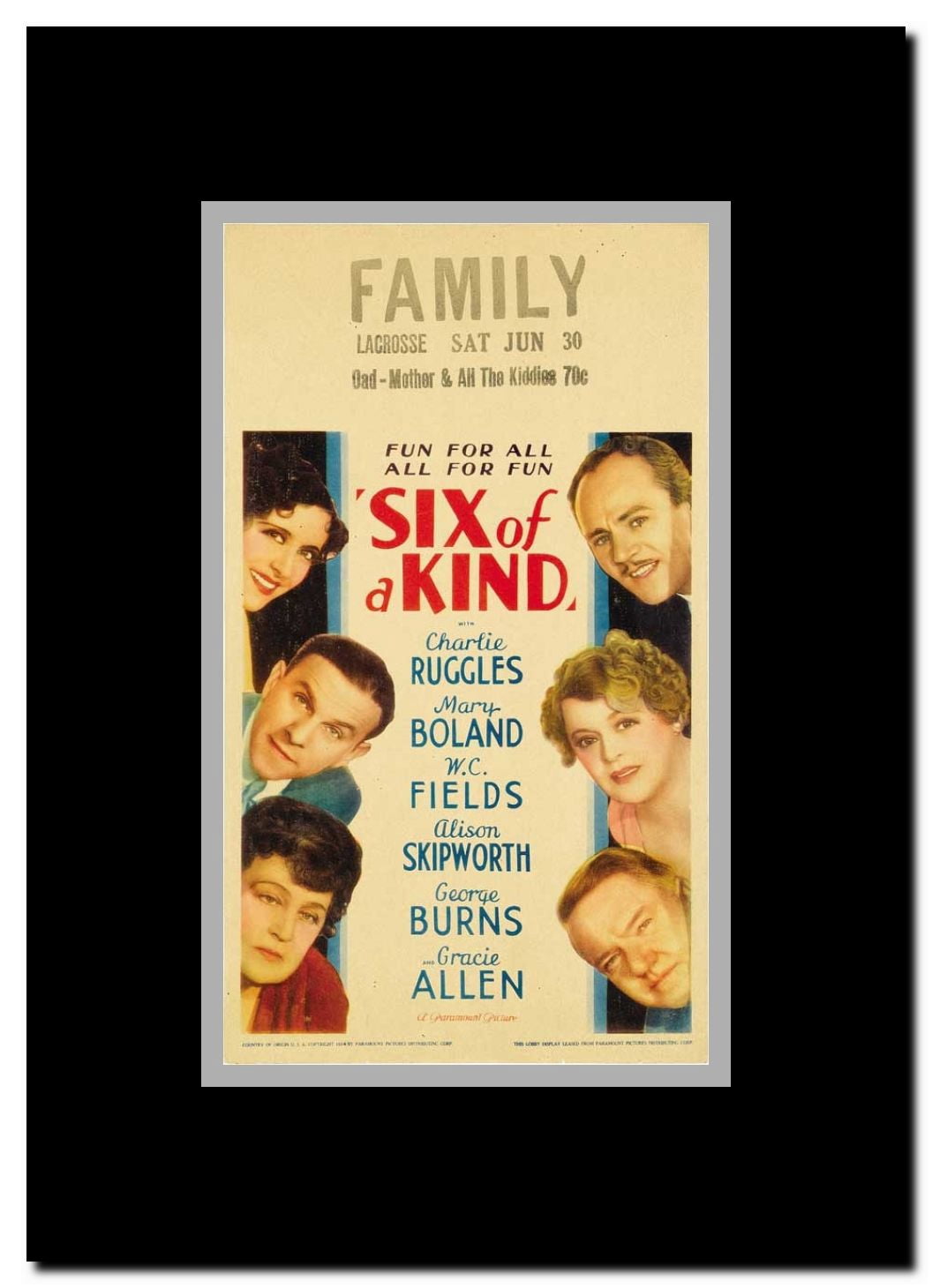 Six of a Kind Framed Movie Poster