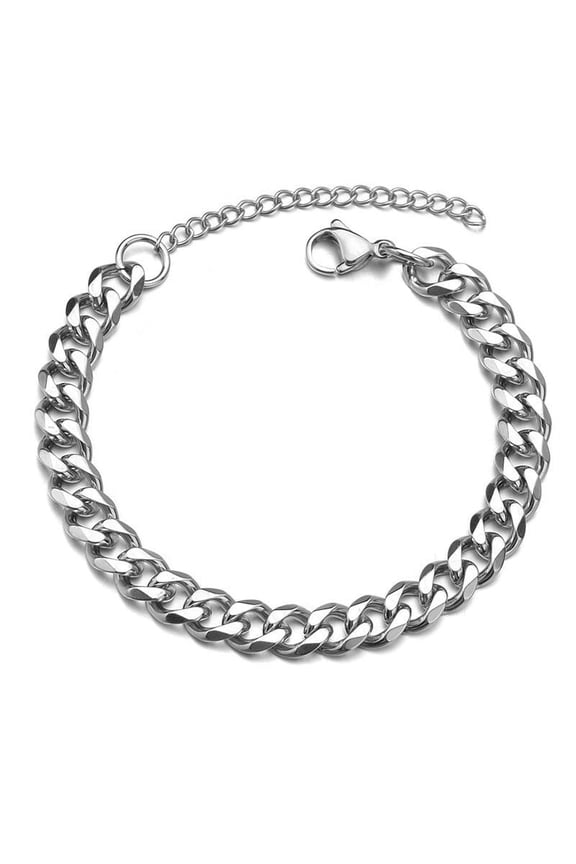 Six-sided Grinding Miami Cuban Titanium Steel Bracelet Adjustable Men