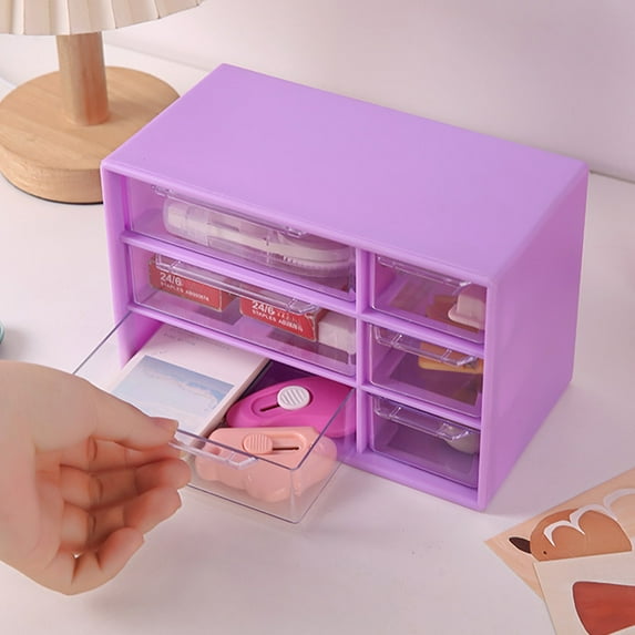 Six-square Desk Organizer in Purple for Workspace or Home Study, Helps Arrange Writing Accessories, Documents, and Small Items, Efficient Storage, by UKHBMC