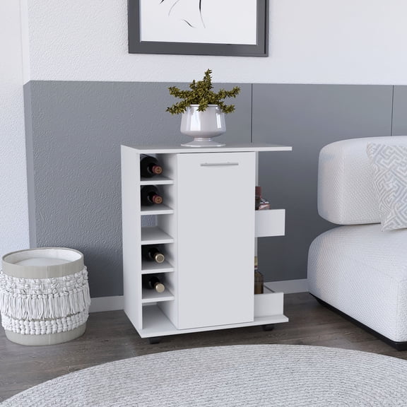 Six wine storage cubbies & side display shelves | Great for events, stylish bottle showcase