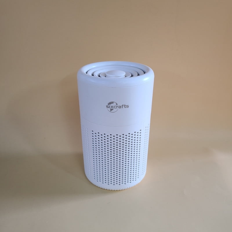 Sixcrafts Vehicle-Mounted Air Purifying Apparatus, Portable Air Purifier with HEPA Filter, Mini Desktop Air Cleaner for Car & Home, White