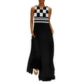 Sixites Retro Mod Checkerboard Pattern Long Dress summer dress woman