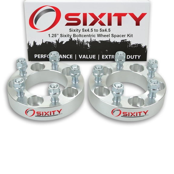 Sixity Auto 2 pc 1.25" 5x4.5 Wheel Spacers - Pickup Truck SUV 1/2-20tpi 1.25in Studs Lugs