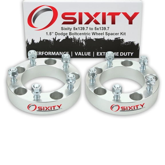 Sixity Auto 2 pc 1.5" 5x139.7 Wheel Spacers compatible with Dodge Ram 1500 2500 3500 1/2-20tpi 1.25in Studs Lugs