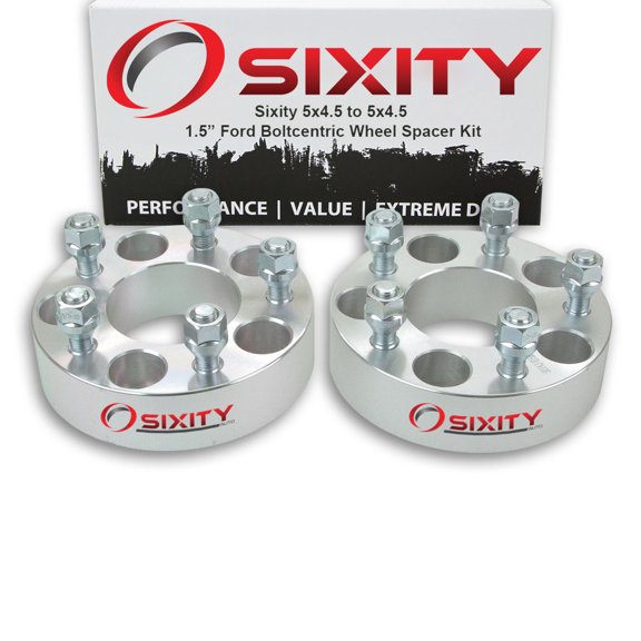 Sixity Auto 2 pc 1.5" 5x4.5 Wheel Spacers compatible with Ford Aerostar Crown Victoria Explorer Sport Trac Mustang Ranger Thunderbird 1/2-20tpi 1.25in Studs Lugs