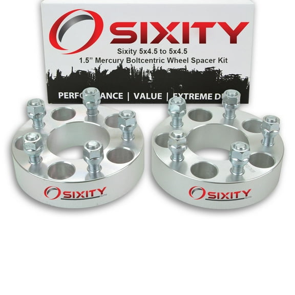 Sixity Auto 2 pc 1.5" 5x4.5 Wheel Spacers compatible with Mercury Cougar Marauder Mountaineer 1/2-20tpi 1.25in Studs Lugs