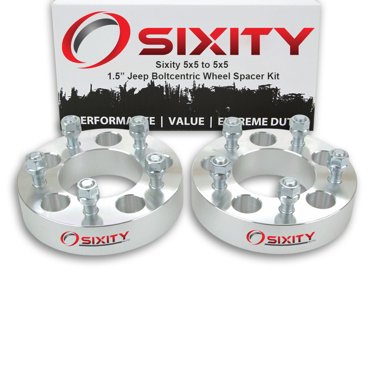 Top-refitting 1" Wheel Spacers (4-Pack) For Jeep Wrangler & Grand Cherokee - 5x5 Bolt Pattern, 1/2-20 Studs