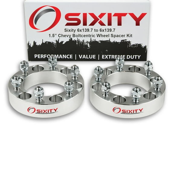 Sixity Auto 2 pc 1.5" 6x139.7 Wheel Spacers compatible with Chevy Colorado M12x1.5mm 1.25in Studs Lugs
