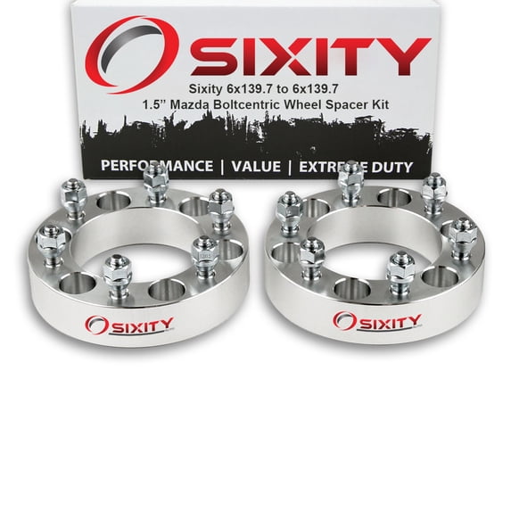Sixity Auto 2 pc 1.5" 6x139.7 Wheel Spacers compatible with Mazda B2000 B2200 M12x1.5mm 1.25in Studs Lugs