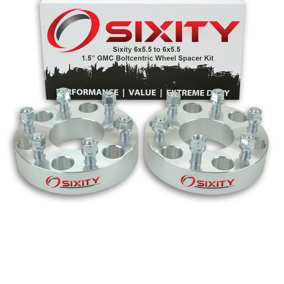 Sixity Auto 2 pc 1.5" 6x5.5 Wheel Spacers compatible with GMC Savana 1500 M14x1.5mm 1.25in Studs Lugs