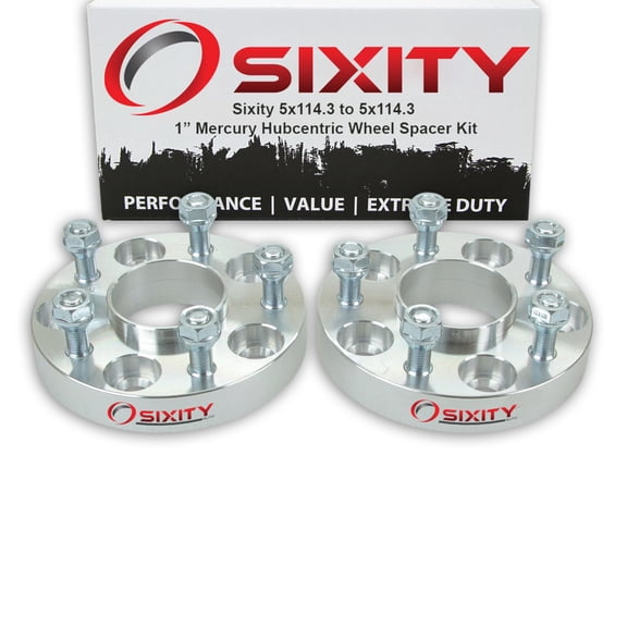 Sixity Auto 2 pc 1" 5x114.3 Wheel Spacers compatible with Mercury Villager Van M12x1.25mm 1.25in Hubcentric
