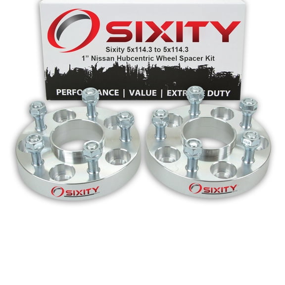 Sixity Auto 2 pc 1" 5x114.3 Wheel Spacers compatible with Nissan 350Z 200SX 300ZX Altima Maxima Sentra Quest M12x1.25mm 1.25in Hubcentric