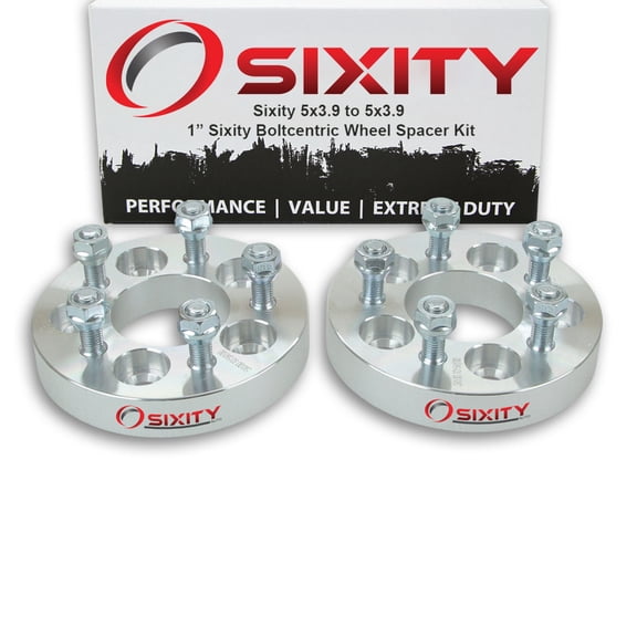 Sixity Auto 2 pc 1" 5x3.9 Wheel Spacers - Pickup Truck SUV M12x1.5mm 1.25in Studs Lugs