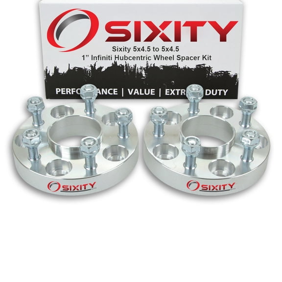 Sixity Auto 2 pc 1" 5x4.5 Wheel Spacers compatible with Infiniti Q45 I30 I35 EX35 FX35 G35 G37 M12x1.25mm 1.25in Hubcentric