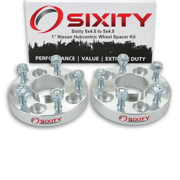 Sixity Auto 2 pc 1" 5x4.5 Wheel Spacers compatible with Nissan 350Z 200SX 300ZX Altima Maxima Sentra Quest M12x1.25mm 1.25in Hubcentric