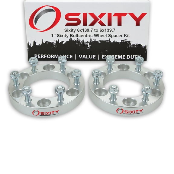 Sixity Auto 2 pc 1" 6x139.7 Wheel Spacers - Pickup Truck SUV M12x1.5mm 1.25in Studs Lugs