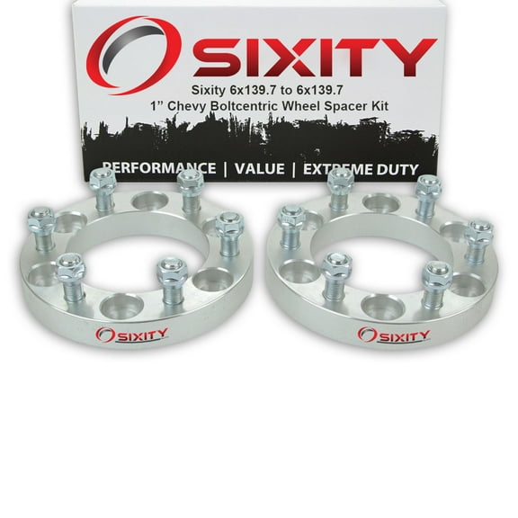 Sixity Auto 2 pc 1" 6x139.7 Wheel Spacers compatible with Chevy Blazer C2500 K1500 K2500 Suburban 1500 Tahoe M14x1.5mm 1.25in Studs Lugs