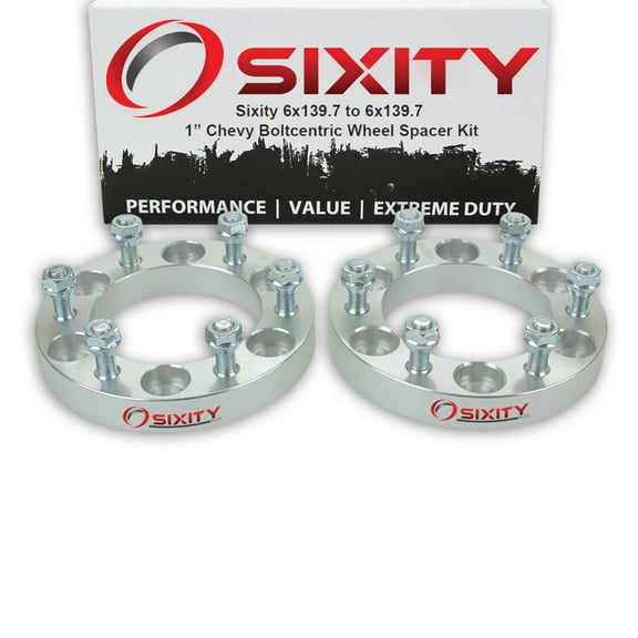 Sixity Auto 2 pc 1" 6x139.7 Wheel Spacers compatible with Chevy Colorado M12x1.5mm 1.25in Studs Lugs