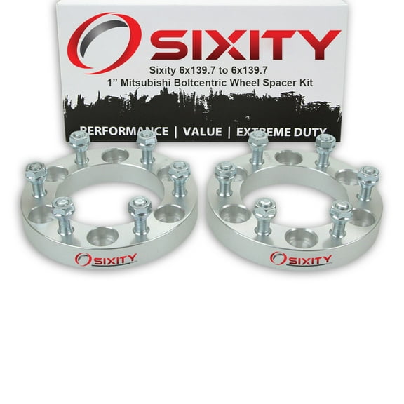 Sixity Auto 2 pc 1" 6x139.7 Wheel Spacers compatible with Mitsubishi Pickup Truck M12x1.5mm 1.25in Studs Lugs
