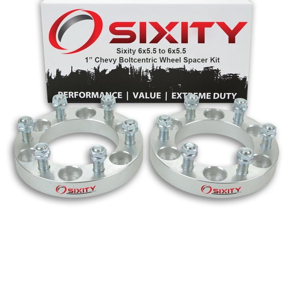Sixity Auto 2 pc 1" 6x5.5 Wheel Spacers compatible with Chevy Blazer C2500 K1500 K2500 Suburban 1500 Tahoe M14x1.5mm 1.25in Studs Lugs