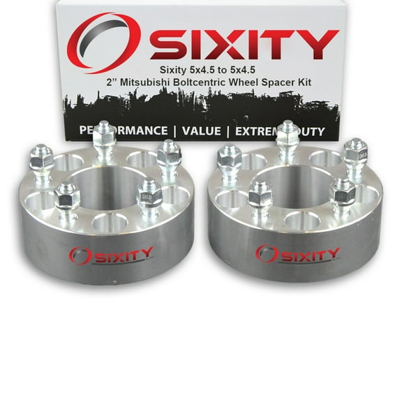 Sixity Auto 2 pc 2" 5x4.5 Wheel Spacers compatible with Mitsubishi Eclipse Galant M12x1.5mm 1.25in Studs Lugs