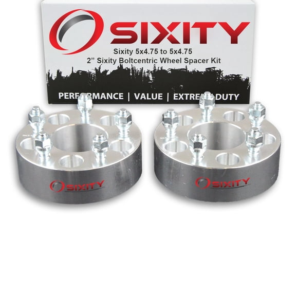 Sixity Auto 2 pc 2" 5x4.75 Wheel Spacers - Pickup Truck SUV M12x1.5mm 1.25in Studs Lugs