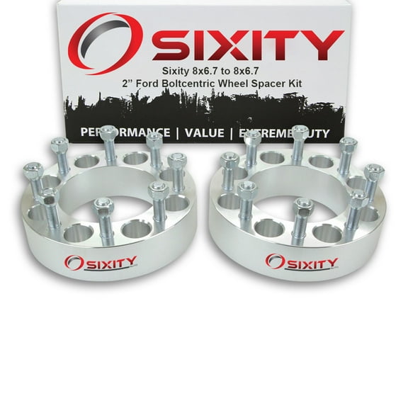 Sixity Auto 2 pc 2" 8x6.7 Wheel Spacers compatible with Ford E-350 Excursion F-250 F-350 Super Duty M14x1.5mm 1.75in Studs Lugs