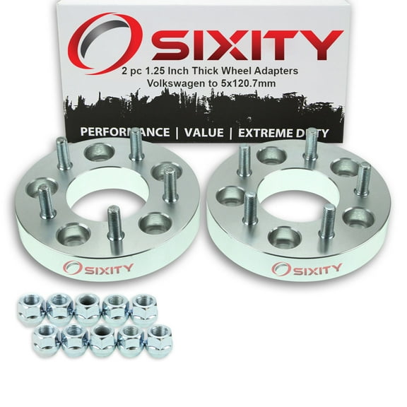 Sixity Auto 2 pc 5x127mm to 5x120.7mm Wheel Spacers Adapters 1.25" compatible with Volkswagen Routan